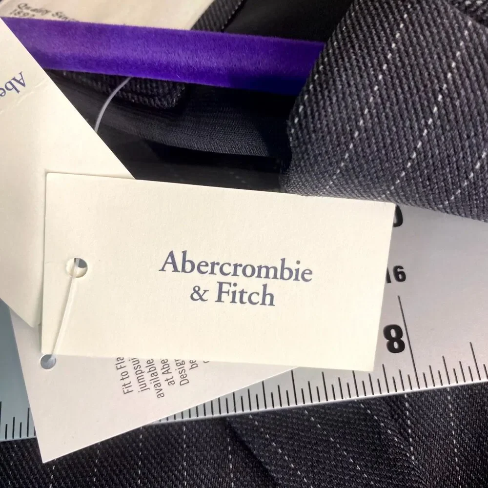 Abercrombie & Fitch Womens Gray Pinstripe Blazer Ladies Size‎ Small NEW